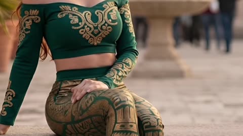 Can you believe this fit? I’ve never felt more powerful in green and gold #fashionqueen #boldstyle