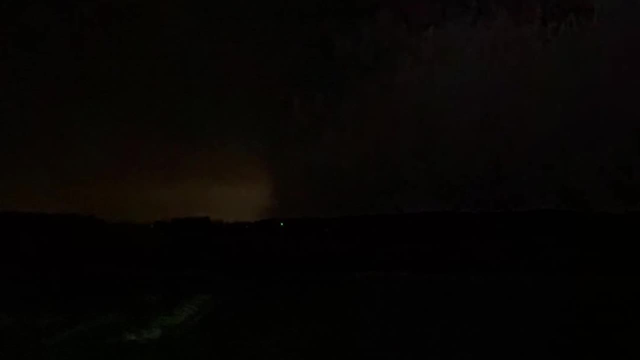 Tornado Blows Through Southern Indiana Nighttime
