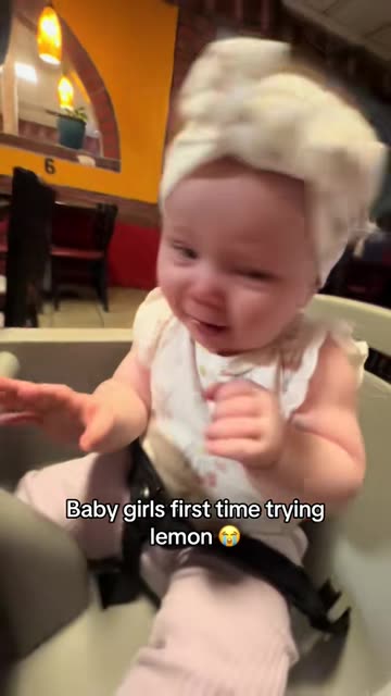 Baby Girl's First Time Trying Lemon