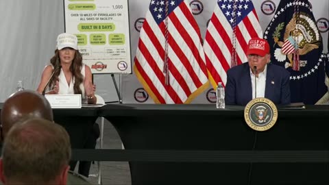 President Donald Trump speaks from Alligator Alcatraz in Florida Everglades