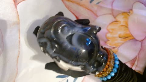 Charming UV Reactive Volcano Agate Penguin Carving - Adorable Gift for Animal Lovers