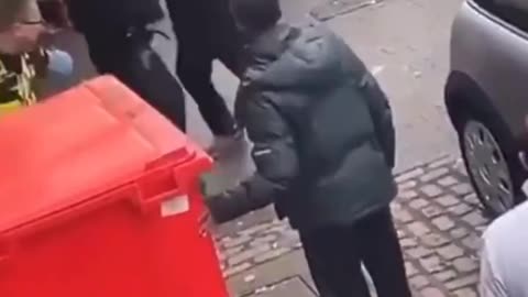 British police in action.