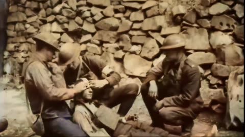 St. Mihiel wounded troops and heavy guns in action France 1918