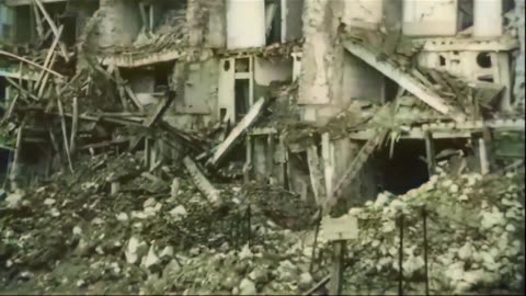 Battle of Arras village destruction on front