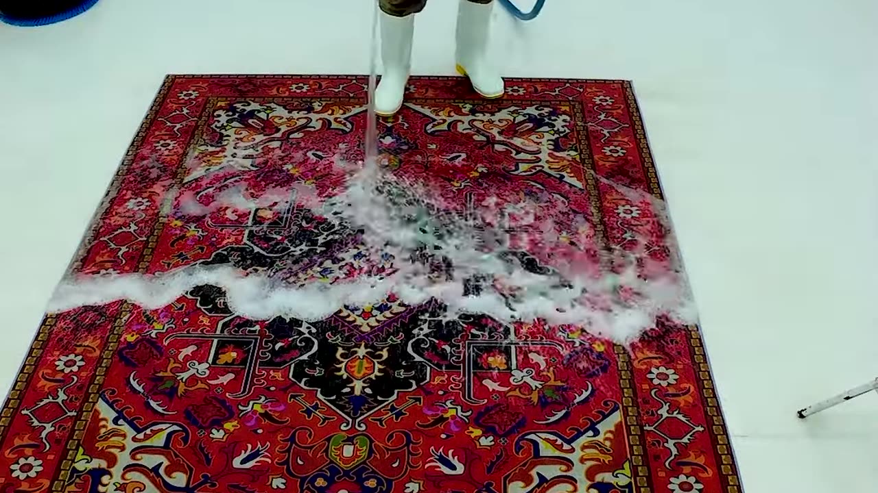 Salvaged A Beautiful Bright Red Carpet From The Landfill - Satisfying ASMR #carpetcleaning #shorts