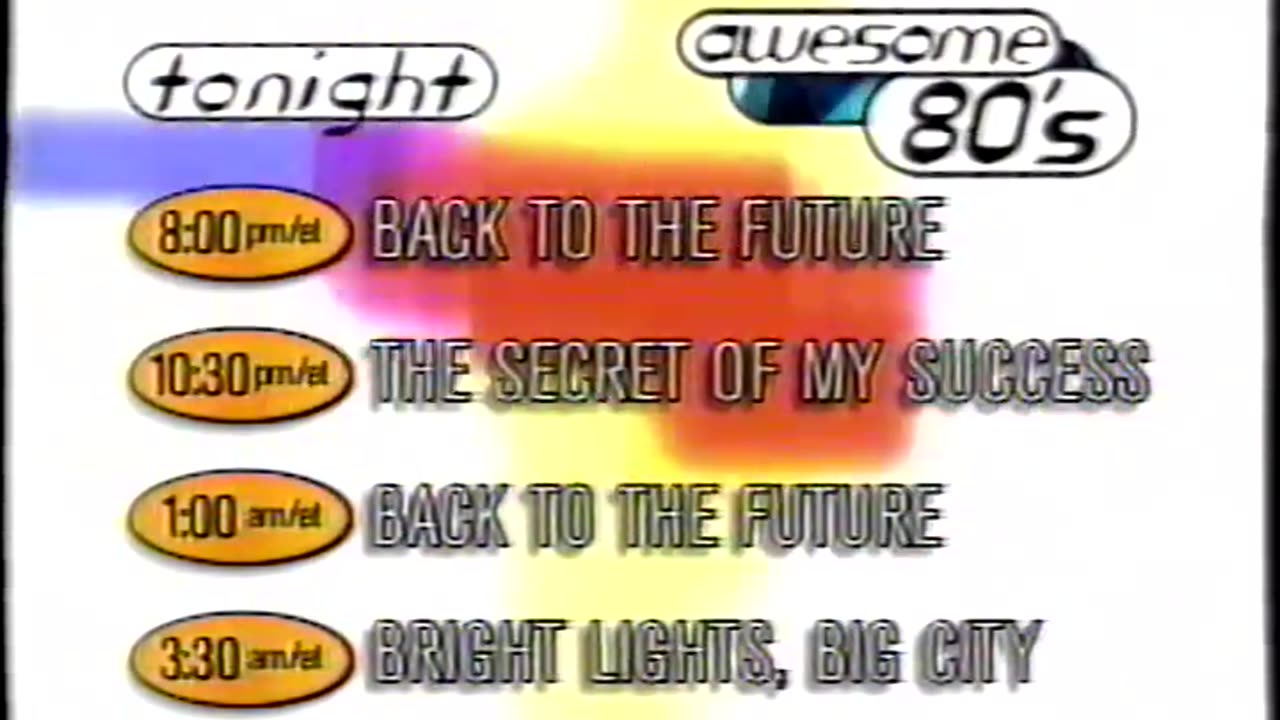 1998 TNT Promo Next On After Back To The Future Commercial