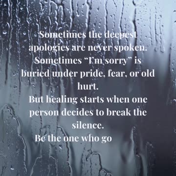 Unspoken Apologies: Why Someone Has to Go First