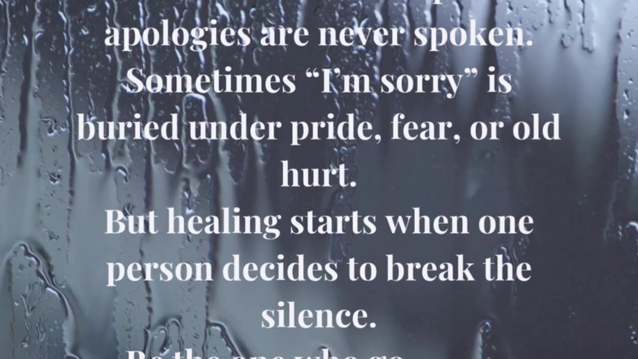 Unspoken Apologies: Why Someone Has to Go First