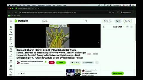 Remnant Church | LIVE | 5.15.25 | “Our Robots Did Trump Dance...Headed to a Radically Different World...Tens of Billions (of Humanoid Robots) Going to Be Universal High Income...Best Envisioning of AI Future Is Culture Books By Iain Banks.” - Musk