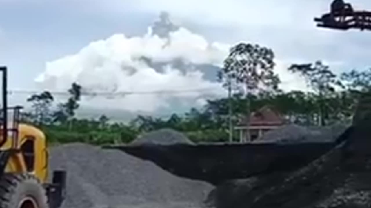 Eruption of Mount Semeru volcano in East Java, Indonesia