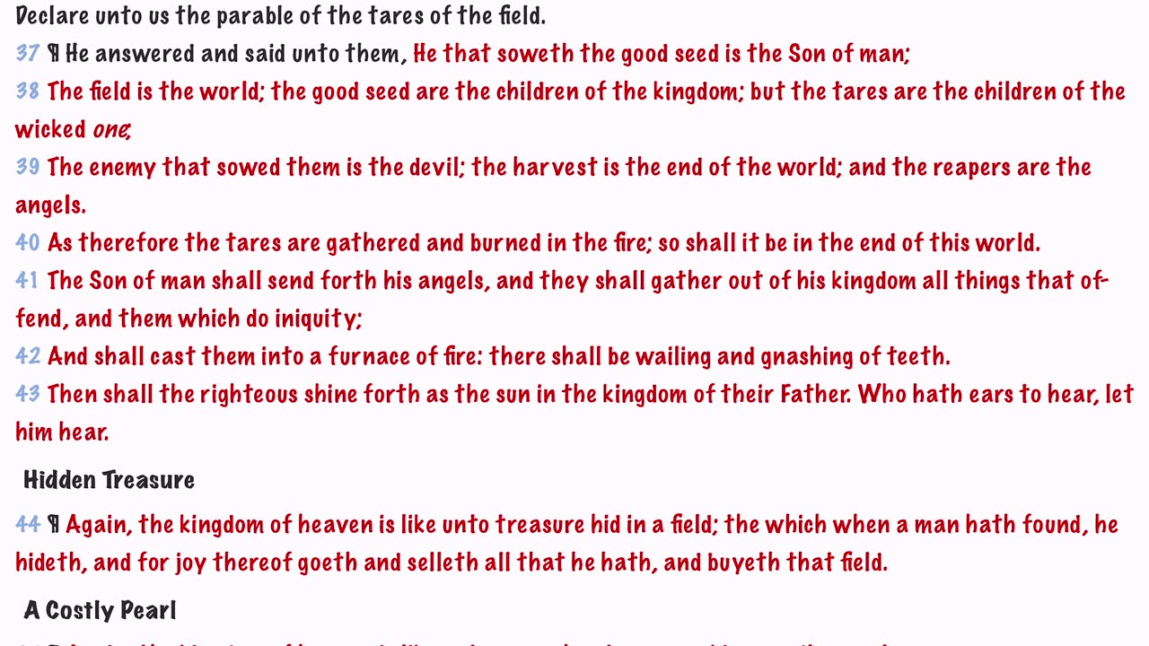 The tares gathered first