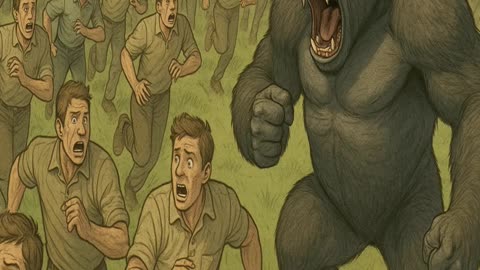 100 men vs a gorilla #animalfacts #animal #gorilla