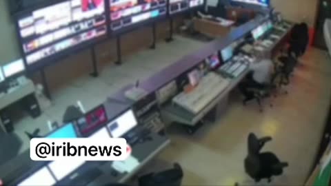 CCTV footage shows another view of the moment IRIB's building was targeted