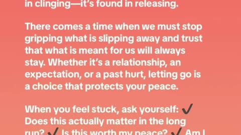 What if your peace is waiting on the other side of letting go?