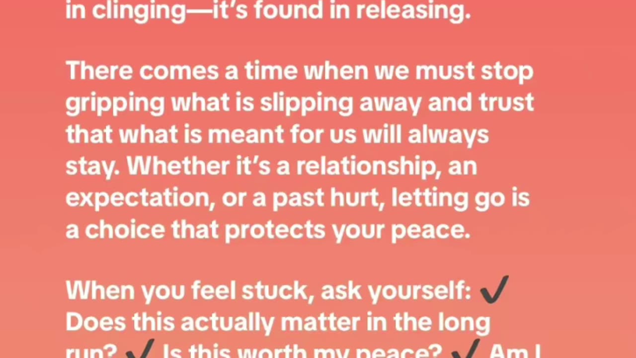 What if your peace is waiting on the other side of letting go?