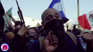 Protestors attack cops with silly string