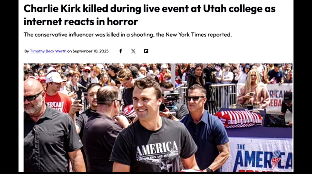 ANOTHER GOVERNMENT PRODUCTION CHARLIE KIRK SHOT DEAD ON THE EVE OF 9/11... ✡️