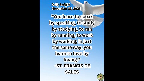 Daily Insight November 03, 2025 #faith #saint #insight