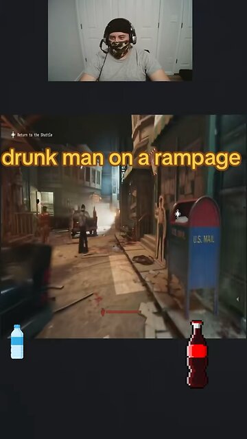 drunk man running at me