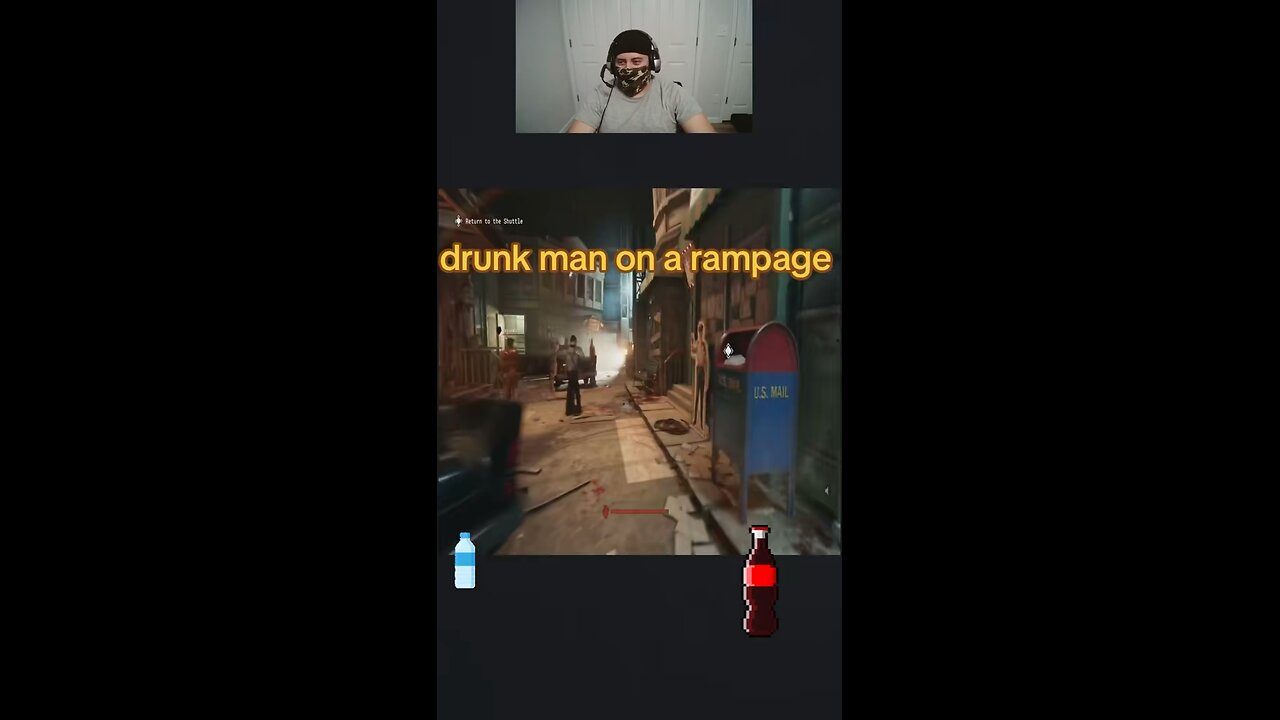 drunk man running at me