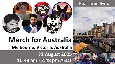 Real Time: 31 Aug 2025 March for Australia, Melbourne (10:48 pm - 2:48 pm AEDT)