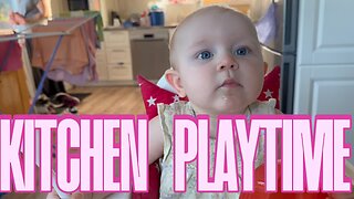 Baby Kayla's Playful Tongue-Out Moment in the Kitchen High Chair – Adorable Mealtime Exploration!