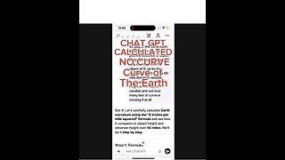 CHAT GPT CONFIRMS NO CURVE OF THE EARTH!!!
