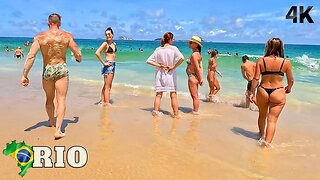 🇧🇷 Relaxing Walk on Leblon Beach | Sun, Cristal Sea and Good Vibes