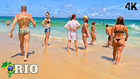 🇧🇷 Relaxing Walk on Leblon Beach | Sun, Cristal Sea and Good Vibes