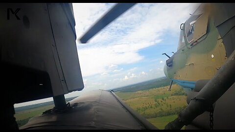 Ka-52 Helicopter Attacks Ukrainian Forces Hiding in the Forest
