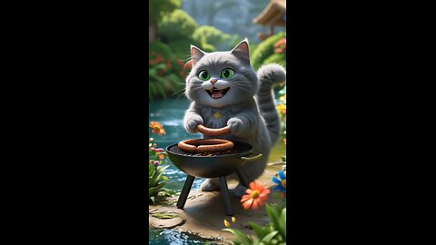 cat cooking 🔪🍳🍳