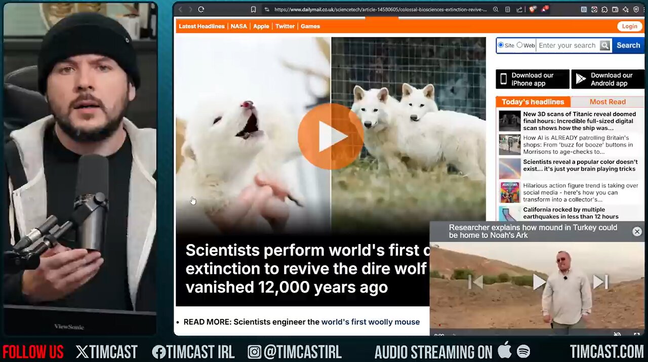 De-Extinction Of Dire Wolves In DANGEROUS, Human Genetic Mods Are NEXT, Rogan Says ITS PLAYING GOD