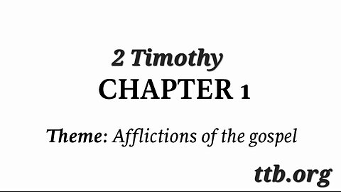 2 Timothy Chapter 1 (Bible Study)