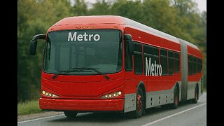 NABI 60-BRT (Bus Rapid Transit), which is a red articulated bus that LA Metro