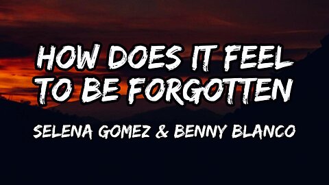 Selena Gomez, benny blanco - How Does It Feel To Be Forgotten (lyrics)