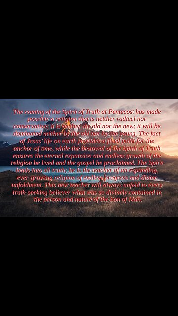 Coming of the Spirit of Truth