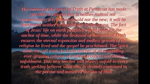 Coming of the Spirit of Truth