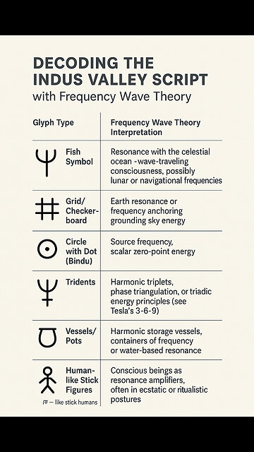 Indus Script Decoded by Frequency Wave Theory