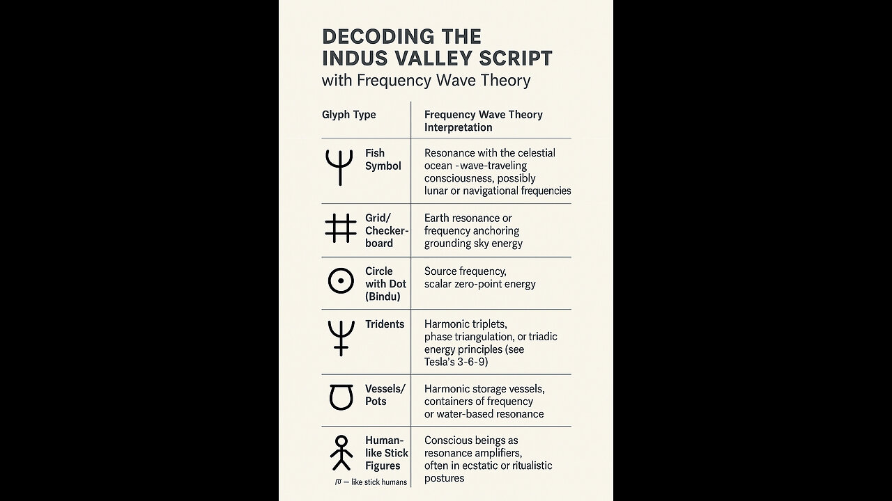 Indus Script Decoded by Frequency Wave Theory