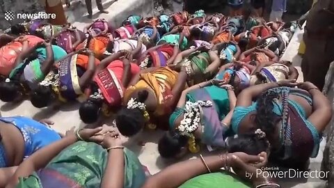 Mass cow shit eating ceremony by Pagan Hindu Women!