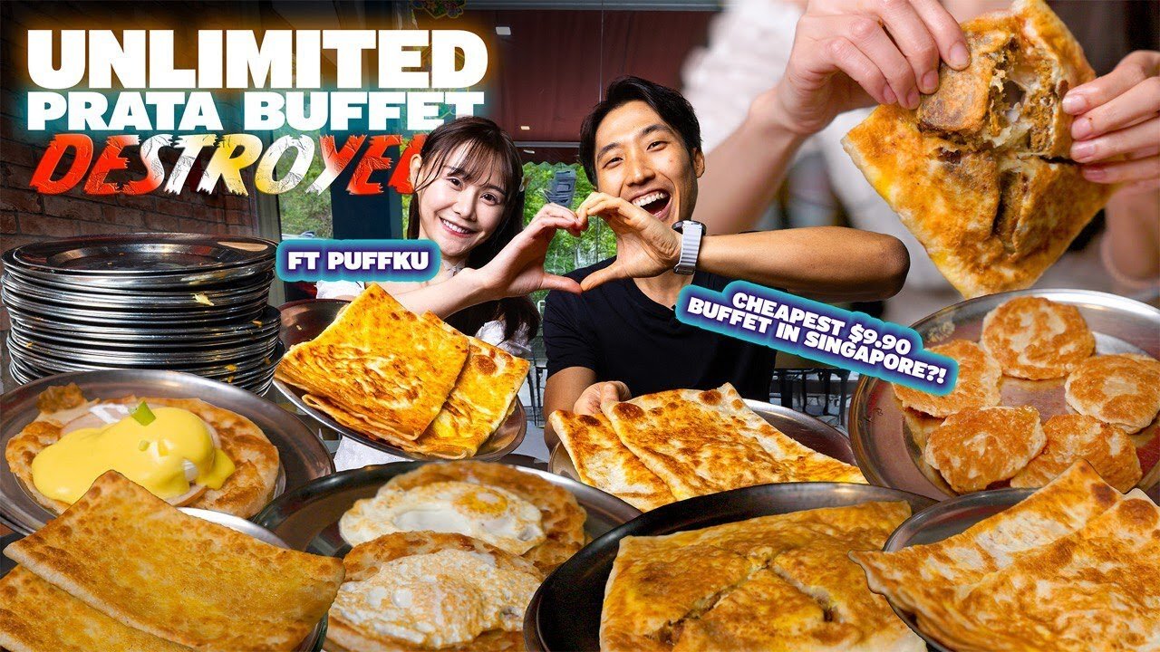 $9.90 Free Flow Prata Buffet Destroyed Ft. @puff_ku! | Cheapest AYCE Buffet in Singapore?!