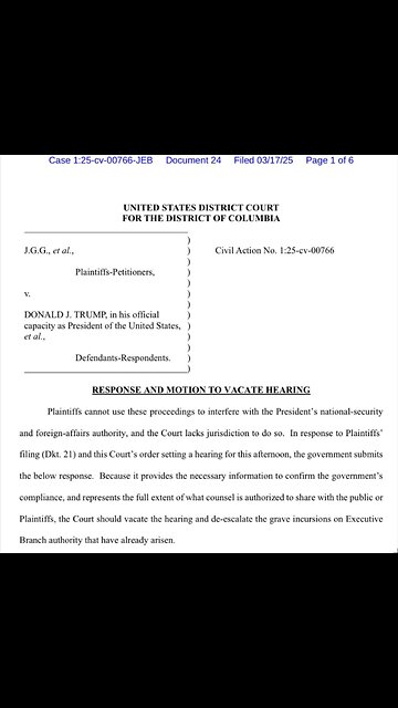 DOJ telling the activist judge to GO POUND SAND GOOD! 🔥