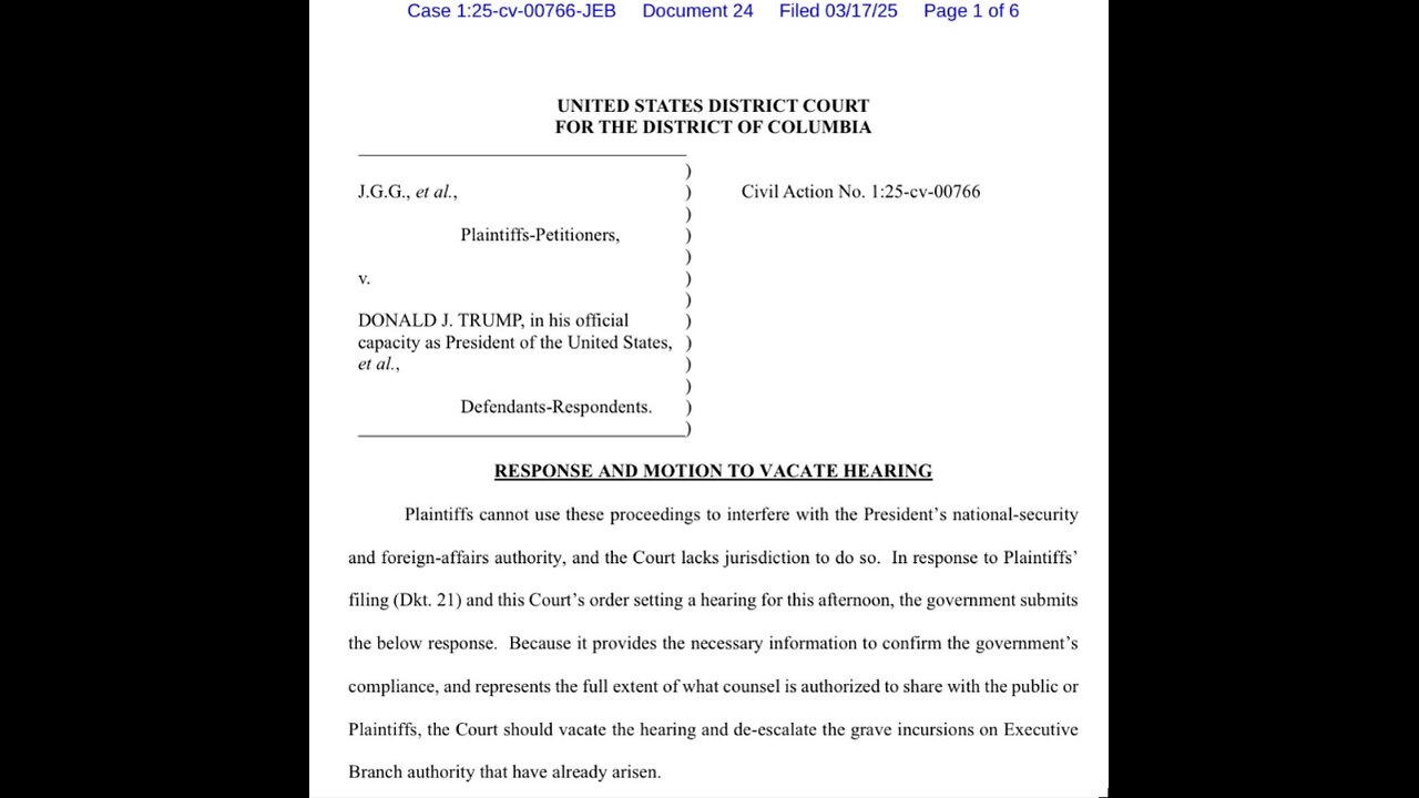 DOJ telling the activist judge to GO POUND SAND GOOD! 🔥
