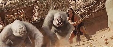 John Carter (2012) john fights in the arena _ white apes fighting scene