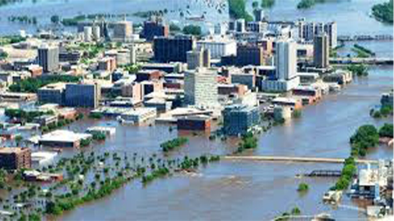 Catastrophic floods in the United States. Major cities under water