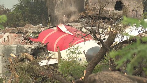 Wreckage of Air India plane after deadly clash
