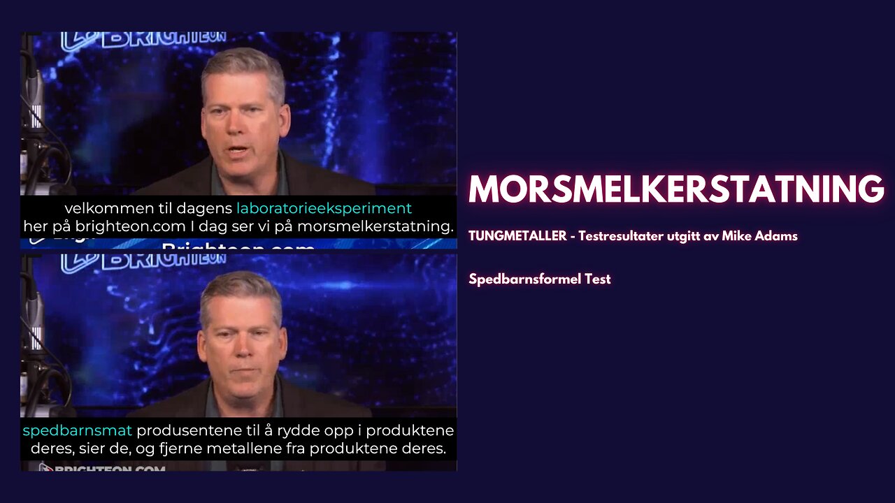 Morsmelkerstatning - Testresultater Er Sjokkerende Bra! - Mike Adams Fra Brighteon.com