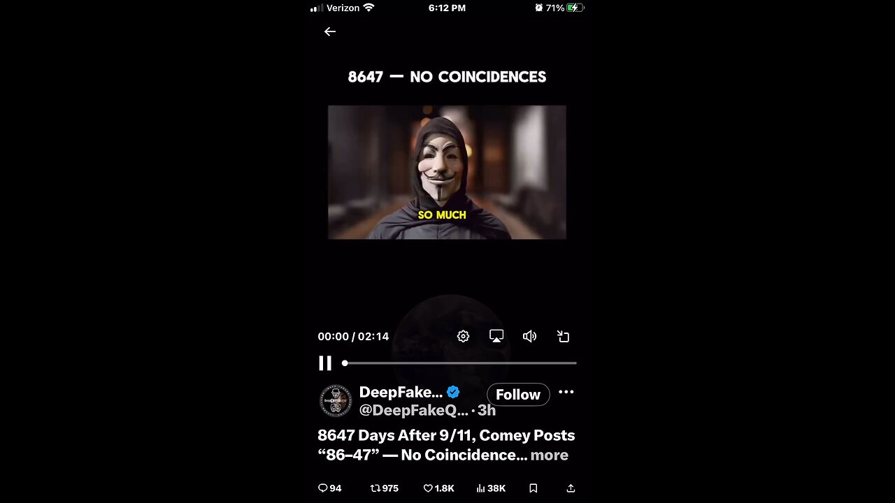 8647 Days After 9/11, Comey Posts “86–47” — No Coincidences