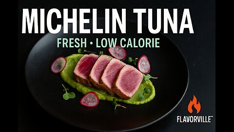Seared Tuna Michelin-Style with Avocado Purée & Pickled Radish