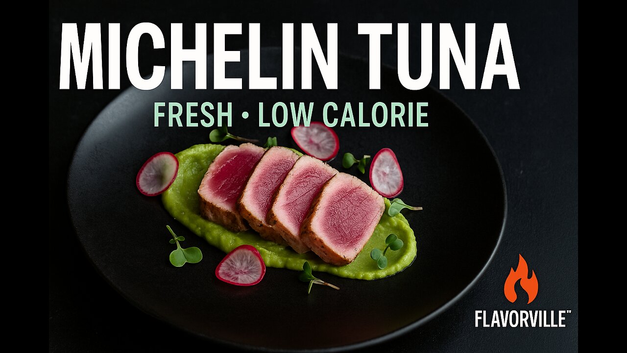 Seared Tuna Michelin-Style with Avocado Purée & Pickled Radish